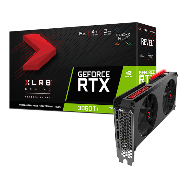 PNY GeForce RTX 3060 Ti XLR8 Gaming REVEL EPIC-X RGB 8GB GDDR6 Cartes graphiques PNY, Ultra Pc Gamer Maroc