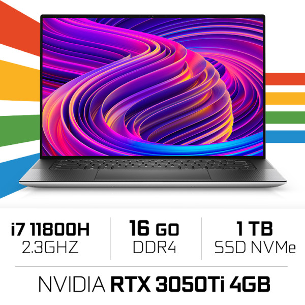 Dell XPS 15 9510 i7-11800H/16 Go/1TO SSD/RTX3050Ti /15,6" FHD+ PC Portables Gamer Dell, Ultra Pc Gamer Maroc