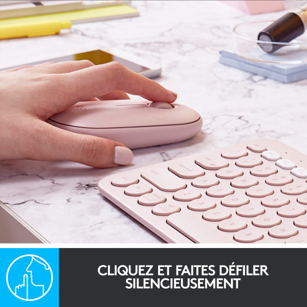 Logitech Pebble M350 (Rose) Souris Logitech, Ultra Pc Gamer Maroc