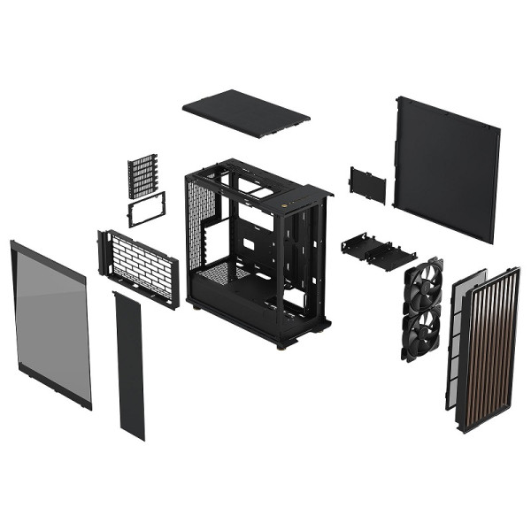 Fractal Design North Charcoal Black TG Dark Boitiers PC Fractal Design, Ultra Pc Gamer Maroc