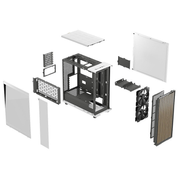 Fractal Design North Chalk TG Clear White Boitiers PC Fractal Design, Ultra Pc Gamer Maroc