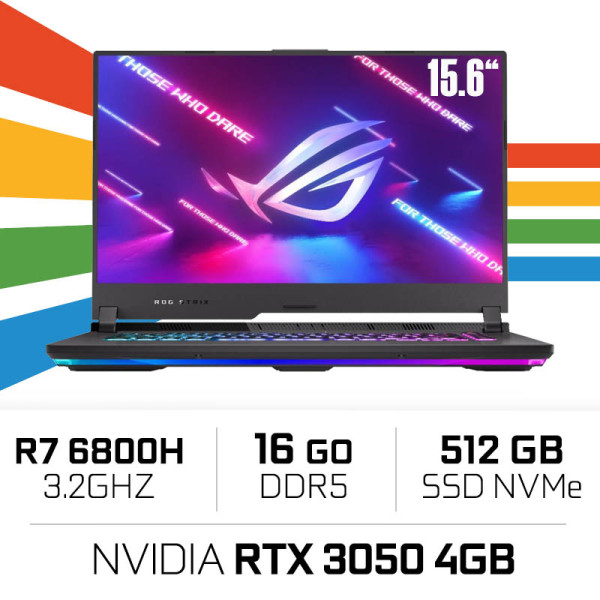 Asus ROG Strix G15 G513RC-HF210 AMD R7-6800H/16GB/512GB SSD/RTX3050 PC Portables Gamer ASUS, Ultra Pc Gamer Maroc