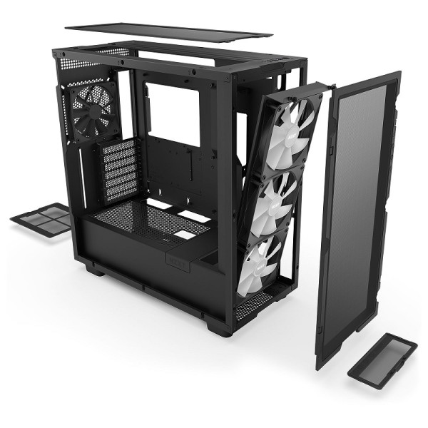 NZXT H7 Flow RGB Black Boitiers PC NZXT, Ultra Pc Gamer Maroc