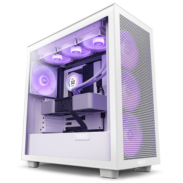 NZXT H7 Flow RGB White Boitiers PC NZXT, Ultra Pc Gamer Maroc