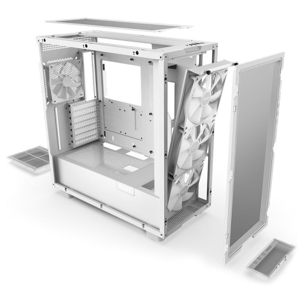 NZXT H7 Flow RGB White Boitiers PC NZXT, Ultra Pc Gamer Maroc