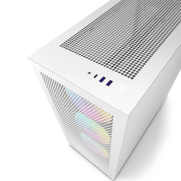NZXT H7 Flow RGB White Boitiers PC NZXT, Ultra Pc Gamer Maroc