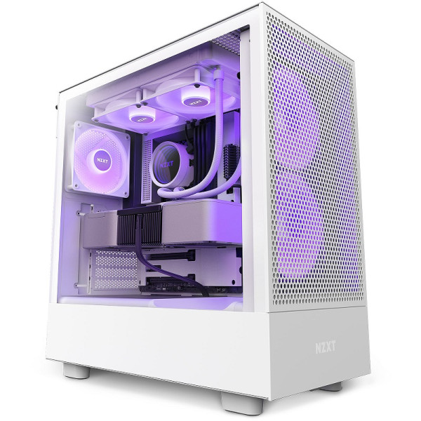 NZXT H5 Flow RGB White Boitiers PC NZXT, Ultra Pc Gamer Maroc