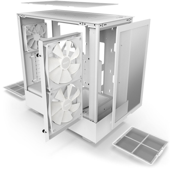 NZXT H5 Flow RGB White Boitiers PC NZXT, Ultra Pc Gamer Maroc
