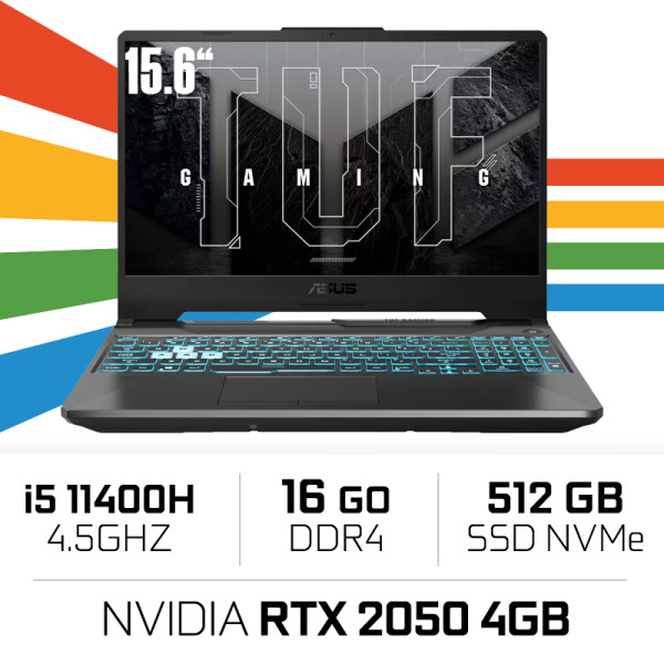 ASUS TUF GAMING F15-TUF506HF Intel Core i5 11400H/16GB/512GB SSD/RTX2050 4GB/15.6'' 144Hz PC Portables Gamer ASUS, Ultra Pc G...