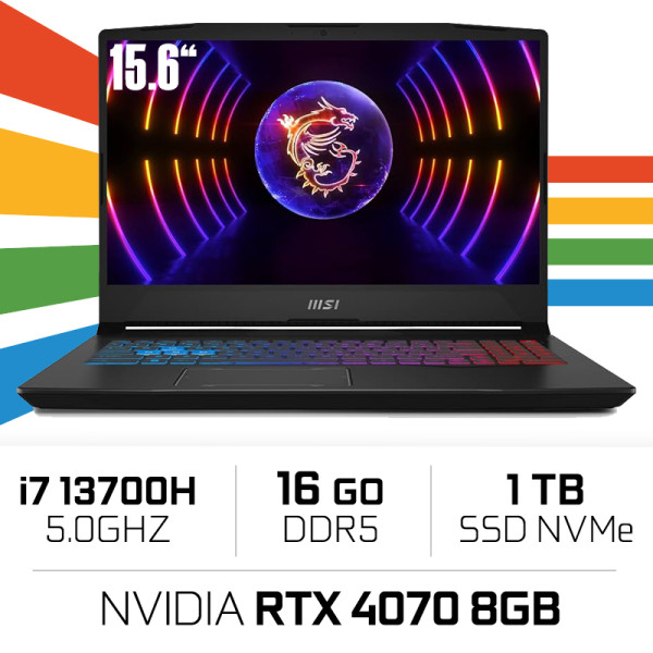 MSI Pulse 15 B13VGK i7-13700H/16Go DDR5/1TB SSD/RTX4070 8GB/15,6 Q