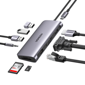 UGREEN 10 en 1 Hub USB C HDMI VGA Adaptateur Connectique UGREEN, Ultra Pc Gamer Maroc