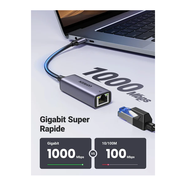 UGREEN Adaptateur USB C vers Ethernet (50737) Accueil UGREEN, Ultra Pc Gamer Maroc