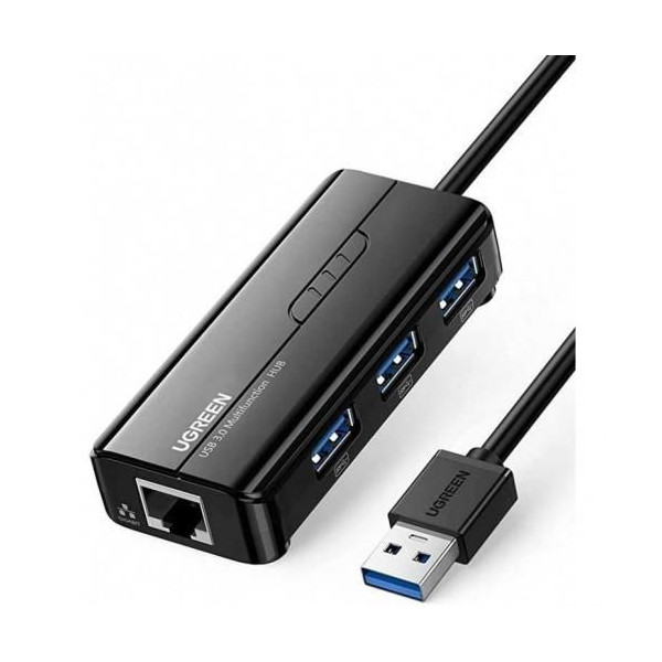 Ugreen HUB USB 3.0 to 3 x USB 2.0 + RJ45 Port (20265) Connectique UGREEN, Ultra Pc Gamer Maroc