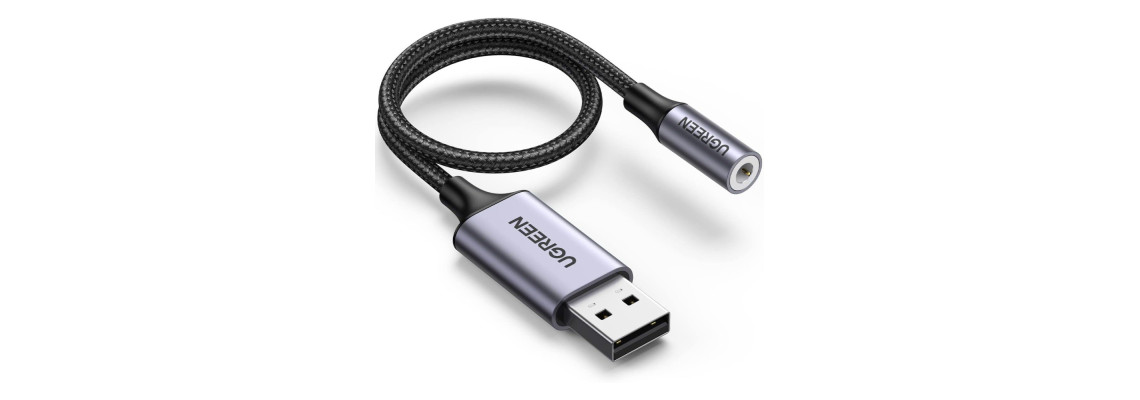 Adaptateur USB Mâle Vers Jack Audio 3.5mm - Pour Connecter Vos Enceintes, Voiture Et PC