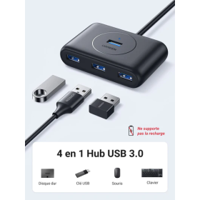 Ugreen HUB USB 3.0 to 4 x USB 3.0 1M Connectique UGREEN, Ultra Pc Gamer Maroc