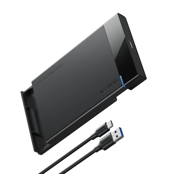 Boîtier Pour Disque Dur 2,5" SATA HDD/SSD - Transparent, USB-C 3.1, 10 Gbps