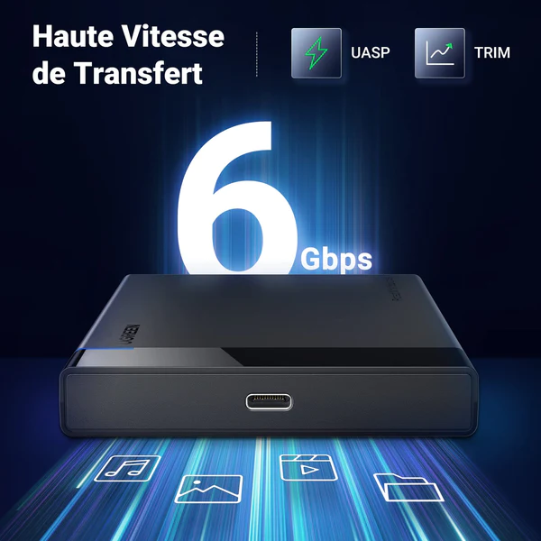 Ugreen Boitier disque dur externe USB-C to 2.5 SATA (50743) Disques durs et SSD UGREEN, Ultra Pc Gamer Maroc