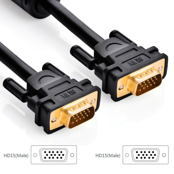 Ugreen Cable VGA Male to Male 1,5M (11630) Connectique UGREEN, Ultra Pc Gamer Maroc