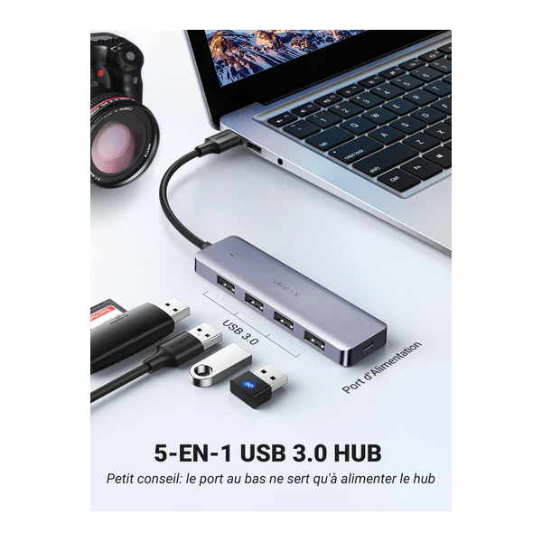 Ugreen HUB USB 2.0 to 4 x USB 3.0 (50985) Connectique UGREEN, Ultra Pc Gamer Maroc