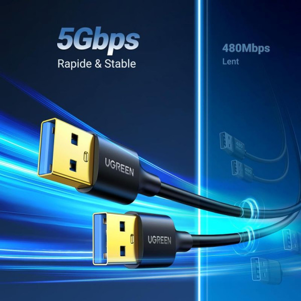Ugreen Cable USB 3.0 1M (10370) Connectique UGREEN, Ultra Pc Gamer Maroc