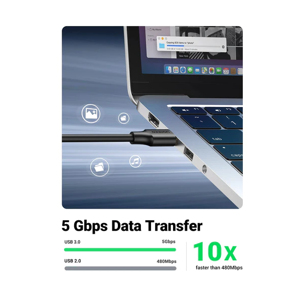 Ugreen Cable USB 3.0 to Female USB 3.0 2M (10373) Connectique UGREEN, Ultra Pc Gamer Maroc
