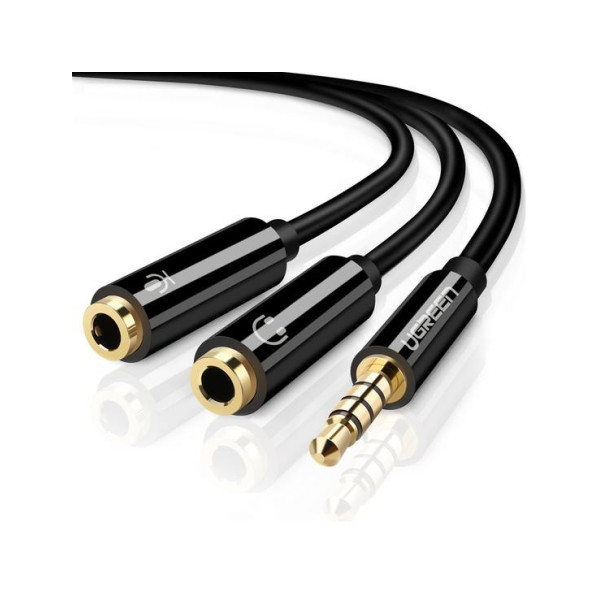 Ugreen Splitter Audio 3.5mm Male to 3.5mm Female Noir (30620) Connectique UGREEN, Ultra Pc Gamer Maroc