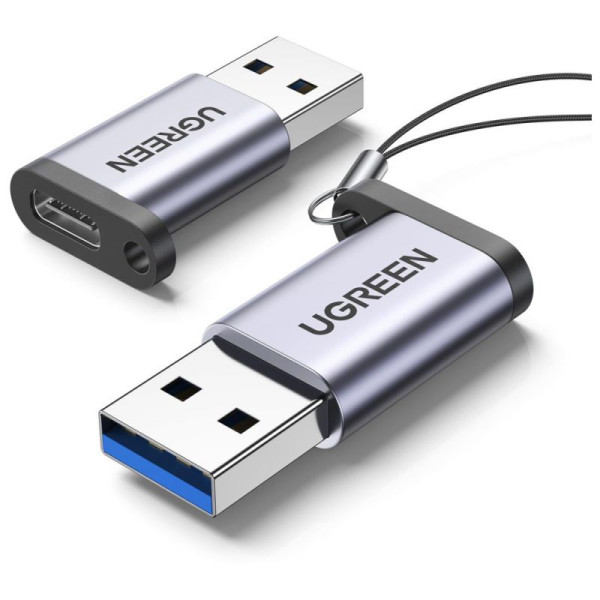 Ugreen Adaptateur USB-A Male 3.0 to USB-C Female GRIS Connectique UGREEN, Ultra Pc Gamer Maroc