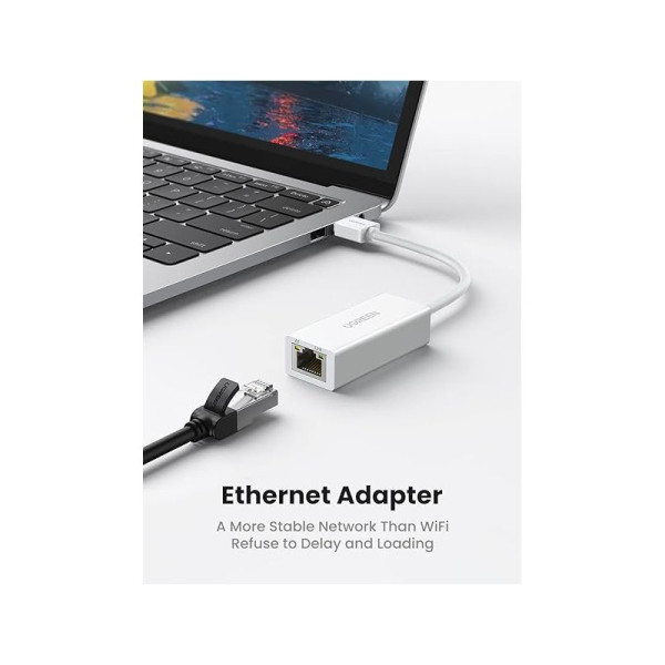 Ugreen Adaptateur USB 3.0 to RJ45 Blanc (20255) Connectique UGREEN, Ultra Pc Gamer Maroc
