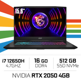 MSI GF63 12UCX THIN i7-12650H/16GB/512GB SSD/RTX2050 4GB/15.6'' Win11 PC Portables Gamer MSI, Ultra Pc Gamer Maroc
