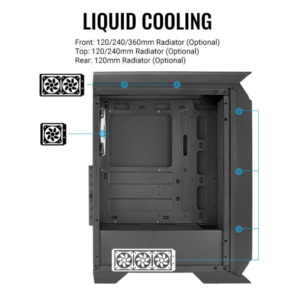 AeroCool Gladiator Duo ARGB Black Boitiers PC Aerocool, Ultra Pc Gamer Maroc