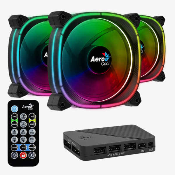 Aerocool Astro 12 Pro (Triple Pack) Ventilateurs boîtier Aerocool, Ultra Pc Gamer Maroc