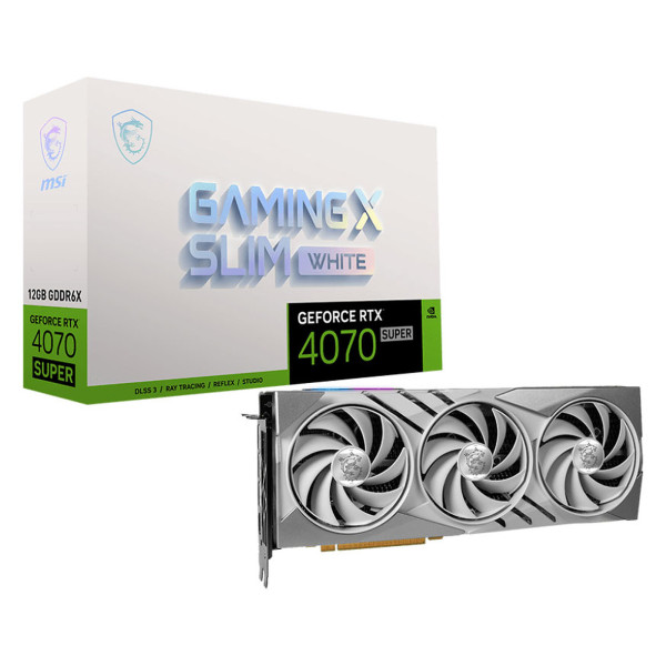 MSI GeForce RTX 4070 SUPER 12G GAMING X SLIM WHITE Cartes graphiques MSI, Ultra Pc Gamer Maroc