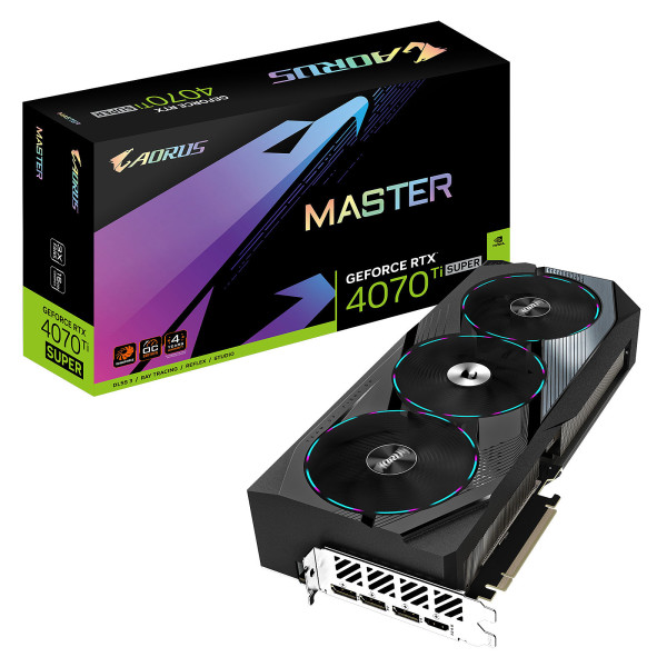 Gigabyte AORUS GeForce RTX 4070 Ti SUPER MASTER 16G Cartes graphiques Gigabyte, Ultra Pc Gamer Maroc