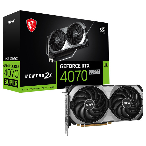 MSI GeForce RTX 4070 SUPER VENTUS 2X OC 12GB GDDR6X Cartes graphiques MSI, Ultra Pc Gamer Maroc