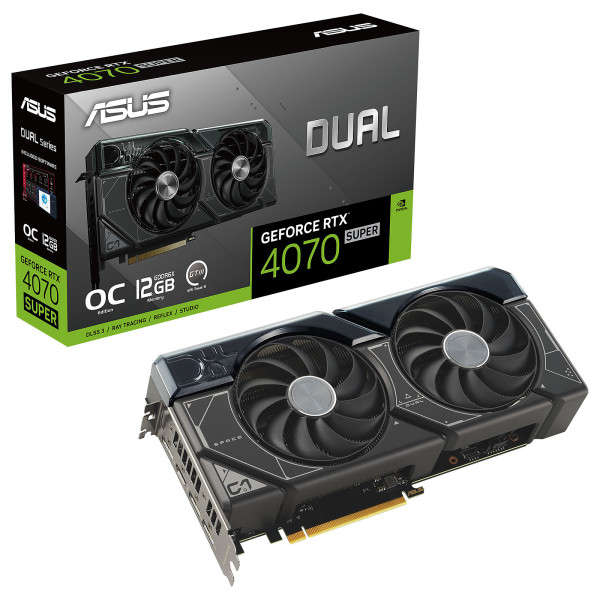 ASUS Dual GeForce RTX 4070 SUPER OC Edition 12G Cartes graphiques ASUS, Ultra Pc Gamer Maroc