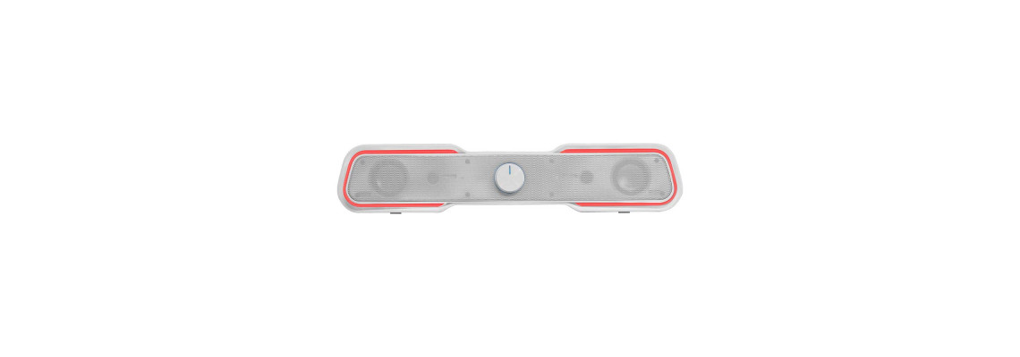 Haut parleur : Barre de son gaming pour ordinateur - format compact - puissance 10W RMS - rétroéclairage RGB - Bluetooth 5.0/Jack 3.5 mm | MEGA PC