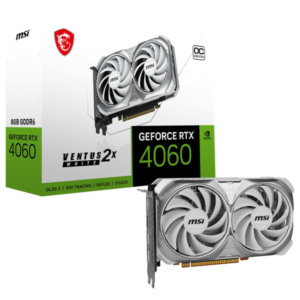 MSI GeForce RTX 4060 VENTUS 2X WHITE OC 8Go GDDR6 NVIDIA MSI, Ultra Pc Gamer Maroc