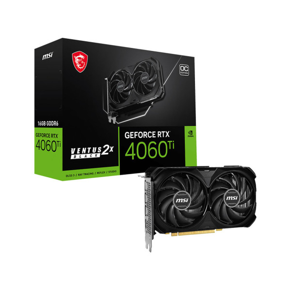 MSI GeForce RTX 4060 Ti VENTUS 2X OC BLACK 16GB GDDR6 Cartes graphiques MSI, Ultra Pc Gamer Maroc