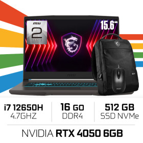 MSI Thin B12VE i7-12650H/16GB DDR4/512GB SSD/RTX4050 6GB/15.6'' 144Hz PC Portables Gamer MSI, Ultra Pc Gamer Maroc