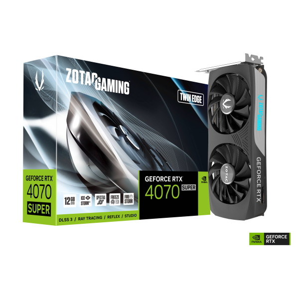 Zotac Gaming GeForce RTX 4070 SUPER Twin Edge 12GB GDDR6X Cartes graphiques Zotac, Ultra Pc Gamer Maroc