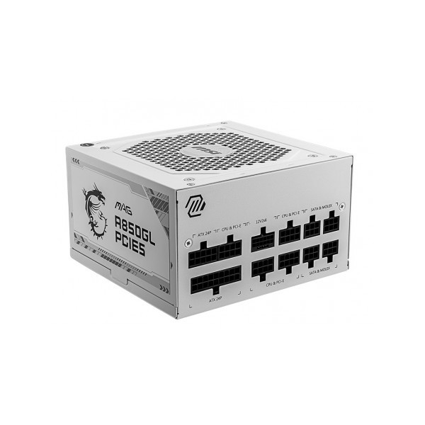 MSI MAG A850GL PCIE5 80PLUS Gold 850W White Alimentations PC MSI, Ultra Pc Gamer Maroc