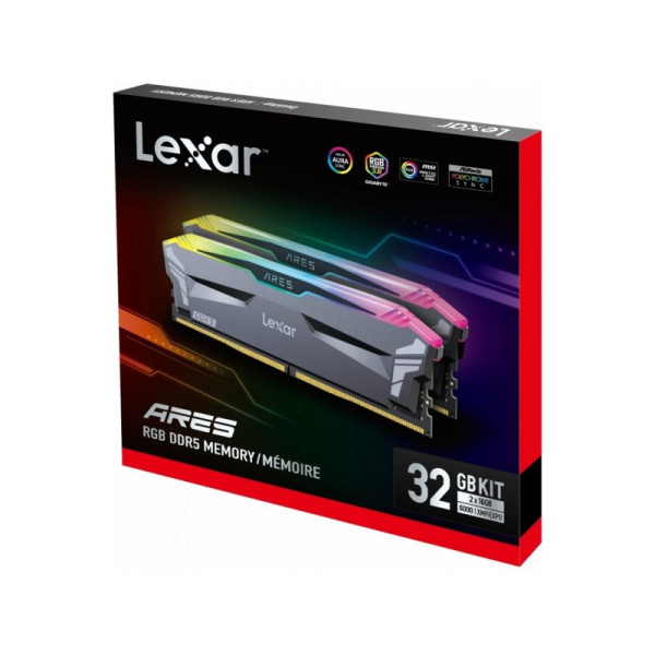 LEXAR ARGB ARES DDR5 32Go (2x16Go) 6000MHz CL34 Mémoire vive PC Lexar, Ultra Pc Gamer Maroc