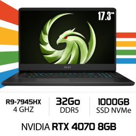 MSI ALPHA 17 C7VG AMD R9 7945HX/32GB/1TB SSD/RTX 4070 8GB/17.3'' QHD IPS 240Hz PC Portables Gamer MSI, Ultra Pc Gamer Maroc