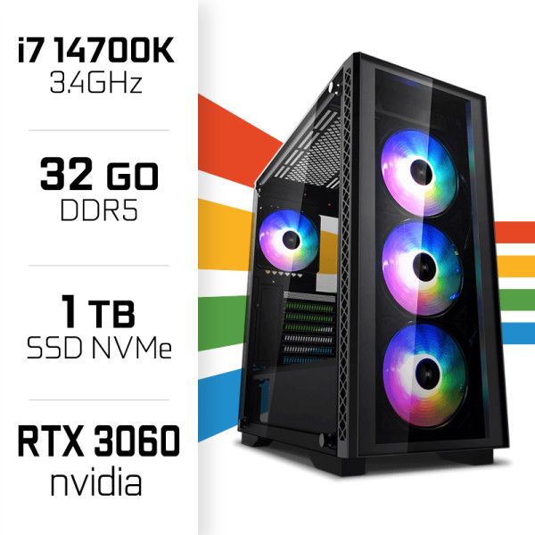 PC Gamer UltraPC Intel Core i7 14700K/1TB SSD/32GB DDR5/RTX3060 PC Gamer Avancé UltraPC, Ultra Pc Gamer Maroc