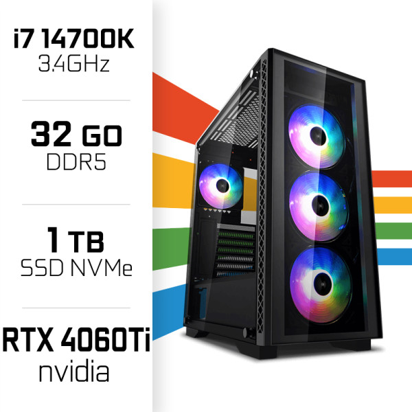 PC Gamer UltraPC Core i7 14700K/1TB SSD/32GB DDR5/RTX4060Ti PC Gamer Avancé UltraPC, Ultra Pc Gamer Maroc
