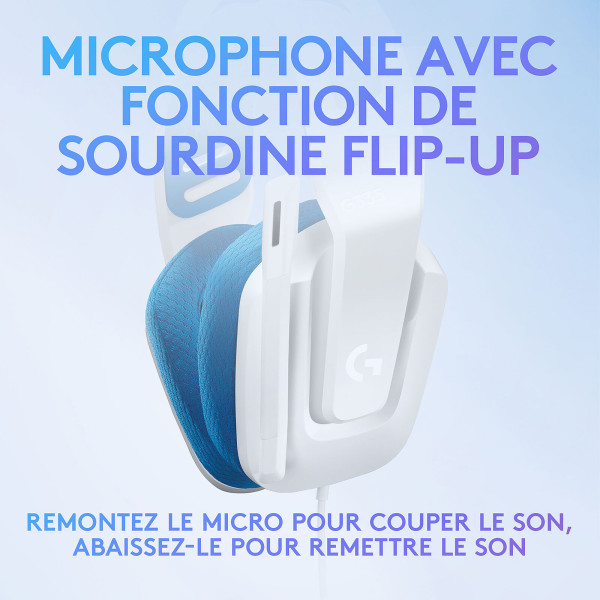 Logitech G G335 (Blanc) Casques Logitech, Ultra Pc Gamer Maroc