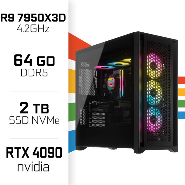 PC Gamer UltraPC Ryzen 9 7950X3D/2TB SSD/64GB DDR5/RTX4090 24GB PC Gamer Avancé UltraPC, Ultra Pc Gamer Maroc