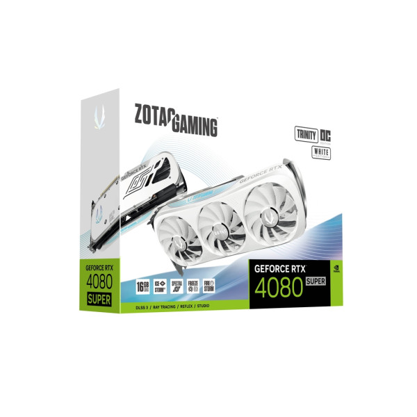 ZOTAC GeForce RTX 4080 SUPER Trinity OC White Edition 16GB GDDR6X Cartes graphiques Zotac, Ultra Pc Gamer Maroc