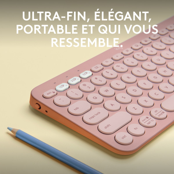 Logitech Pebble Keys 2 K380s (Rose) Claviers Logitech, Ultra Pc Gamer Maroc