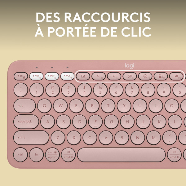 Logitech Pebble Keys 2 K380s (Rose) Claviers Logitech, Ultra Pc Gamer Maroc